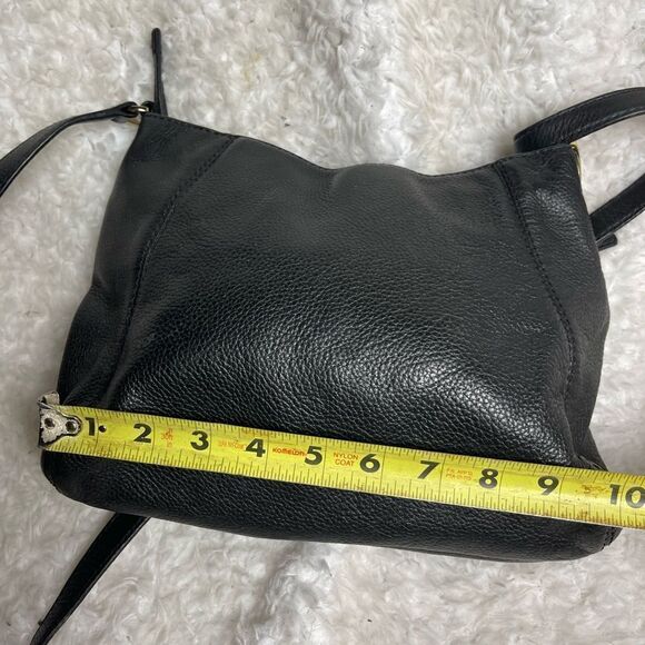 Michael Kors Fulton Black Leather shoulder /Cross Body bag Big Logo MK Medallion - Picture 7 of 10